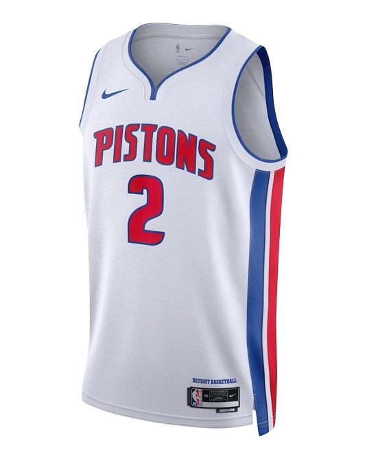 Джерси Кейда Каннингема Detroit Pistons Association Edition, вид спереди