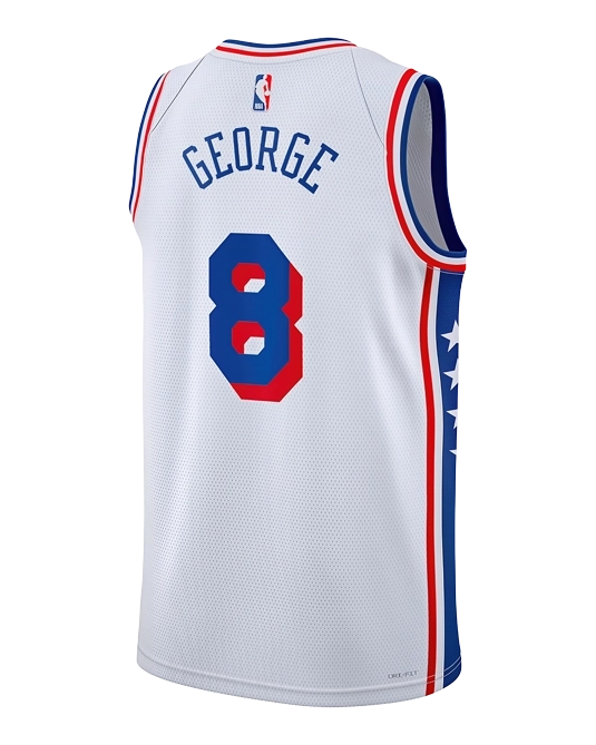 Джерси Пола Джорджа Philadelphia 76ers Association Edition, вид сзади