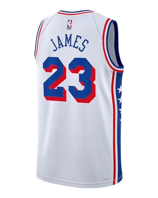 Джерси Леброна Джеймса Philadelphia 76ers Association Edition, вид сзади
