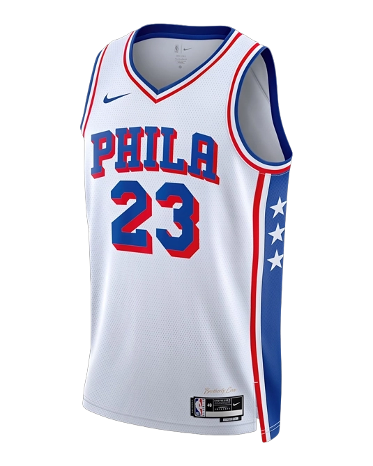 Джерси Леброна Джеймса Philadelphia 76ers Association Edition, вид спереди