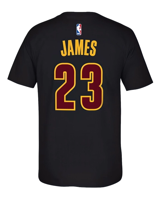 Футболка Леброна Джеймса Cleveland Cavaliers Black Net Number, вид сзади