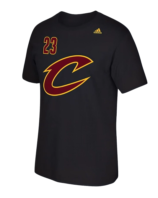 Футболка Леброна Джеймса Cleveland Cavaliers Black Net Number, вид спереди