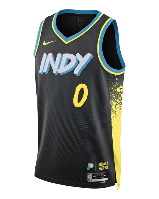 Джерси Тайриза Халибёртона Indiana Pacers City Edition 2023/24, вид спереди