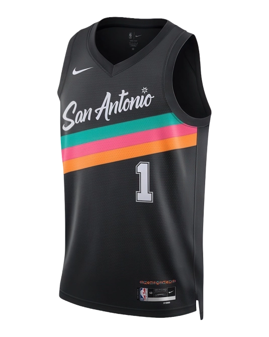 Джерси Виктора Вембаньямы San Antonio Spurs City Edition, вид спереди