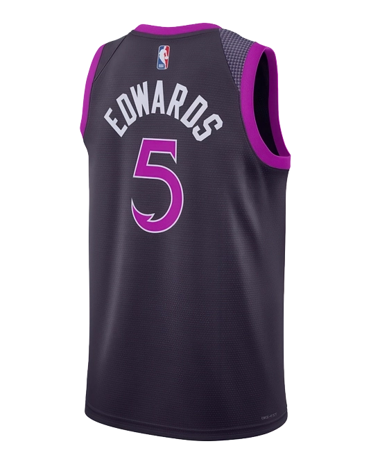 Джерси Энтони Эдвардса Minnesota Timberwolves City Edition, вид сзади