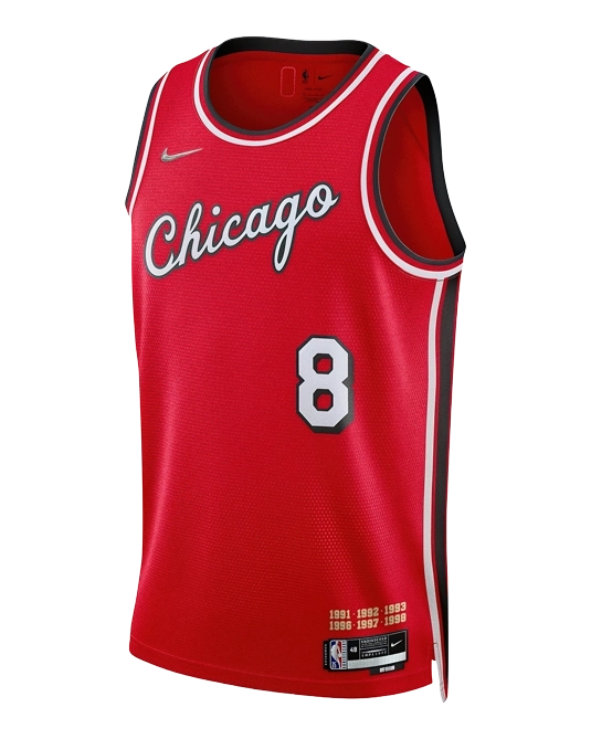 Джерси Зака Лавина Chicago Bulls City Edition 2021/2022, вид спереди