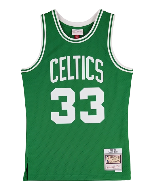 Джерси Ларри Бёрда Boston Celtics Hardwood Classics 1985/1986, вид спереди