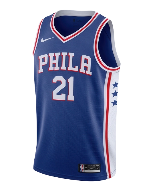 Джерси Джоэла Эмбиида Philadelphia 76ers Icon Edition, вид спереди