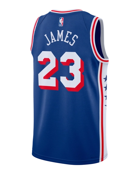 Джерси Леброна Джеймса Philadelphia 76ers Icon Edition, вид сзади