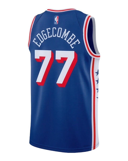Джерси ВиДжея Эджкомба Philadelphia 76ers Icon Edition, вид сзади