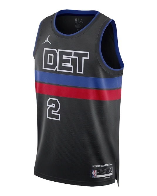 Джерси Кейда Каннингема Detroit Pistons Statement Edition, вид спереди