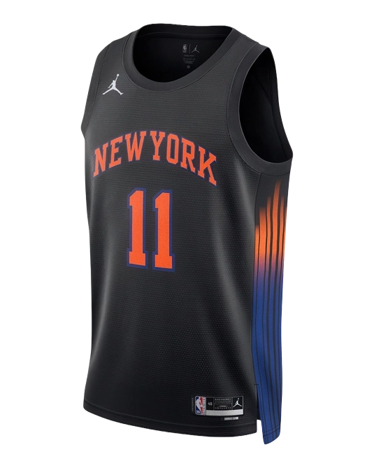Джерси Джейлена Брансона New York Knicks Statement Edition, вид спереди