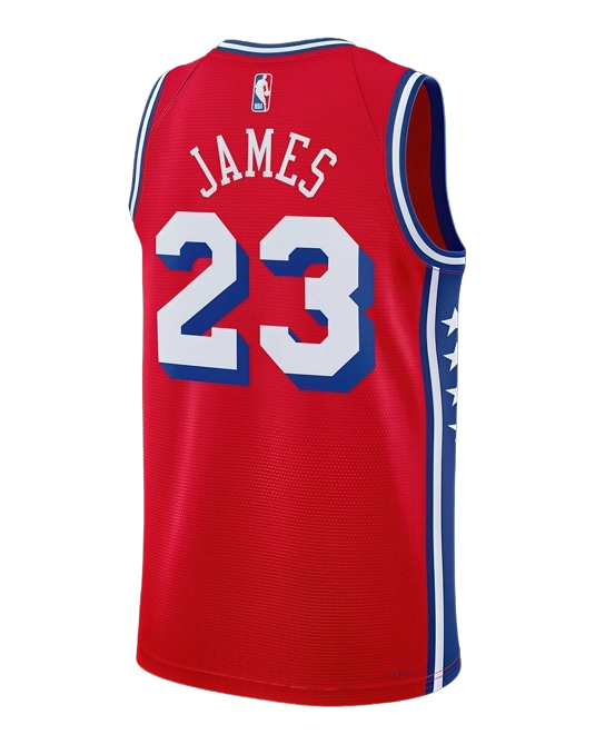 Джерси Леброна Джеймса Philadelphia 76ers Statement Edition, вид сзади