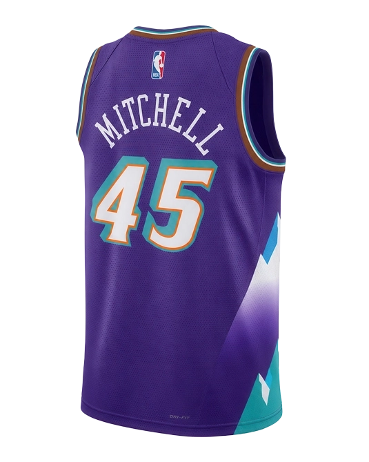 Джерси Донована Митчелла Utah Jazz Hardwood Classics, вид сзади