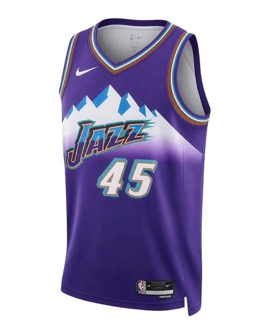 Джерси Донована Митчелла Utah Jazz Hardwood Classics, вид спереди